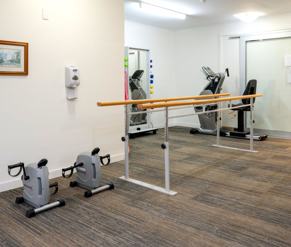 Eldercare The Village gym with some equipment