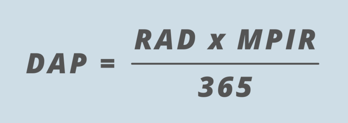 Calculation of Daily Accommodation Payment (DAP), used in aged care finance