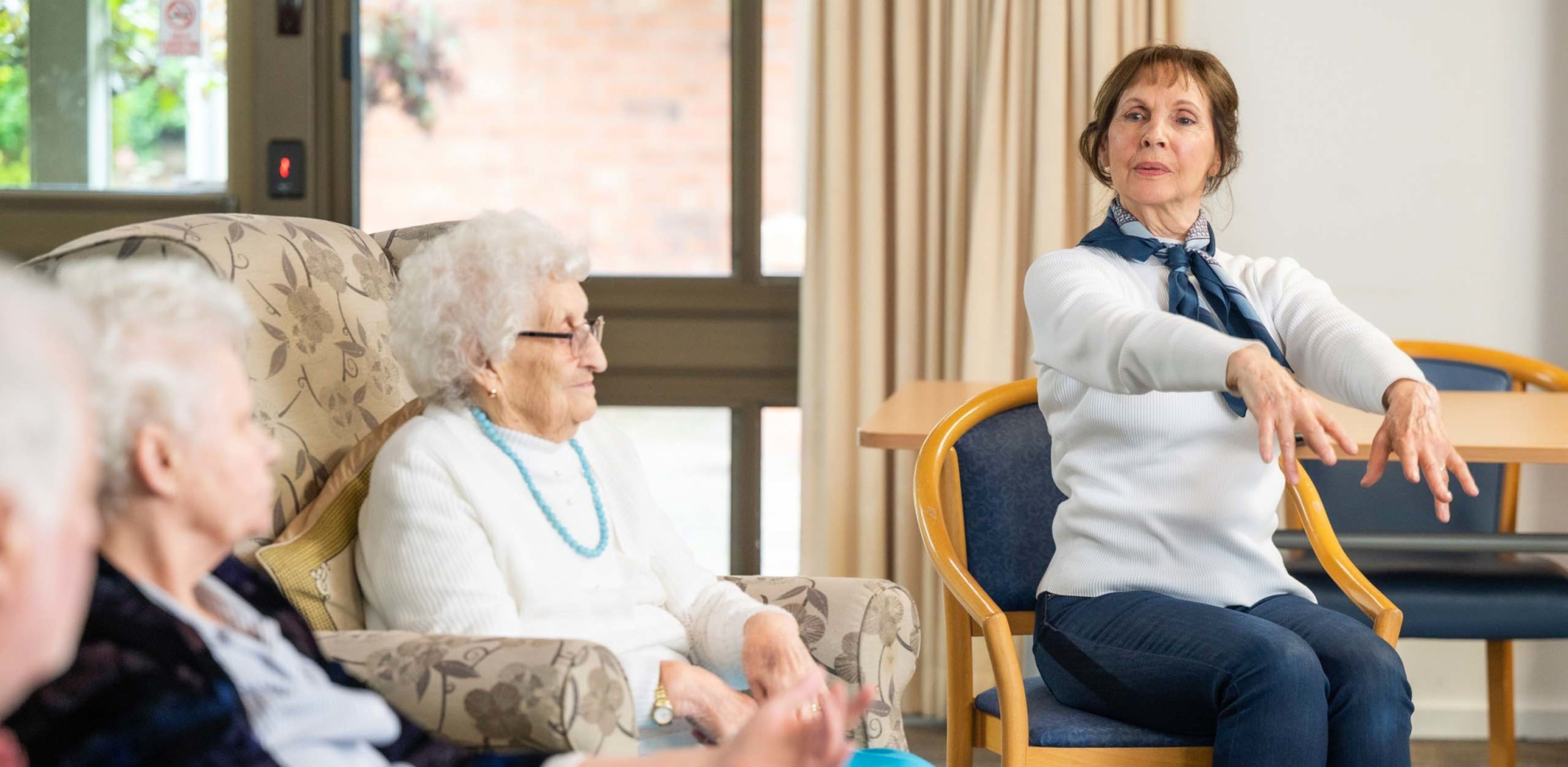 Eldercare Sash Ferguson gentle exercises class.