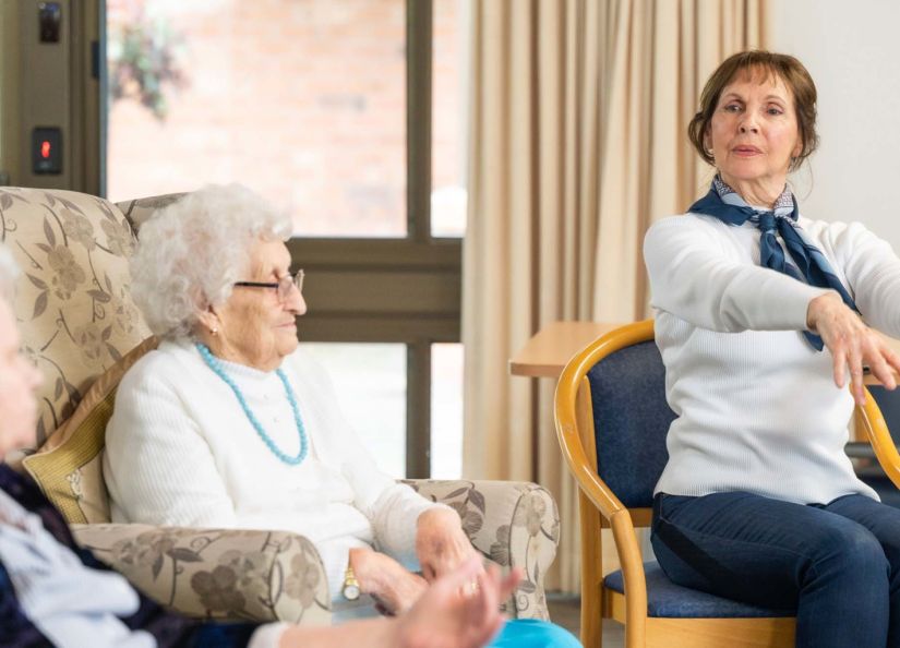 Eldercare Sash Ferguson gentle exercises class.
