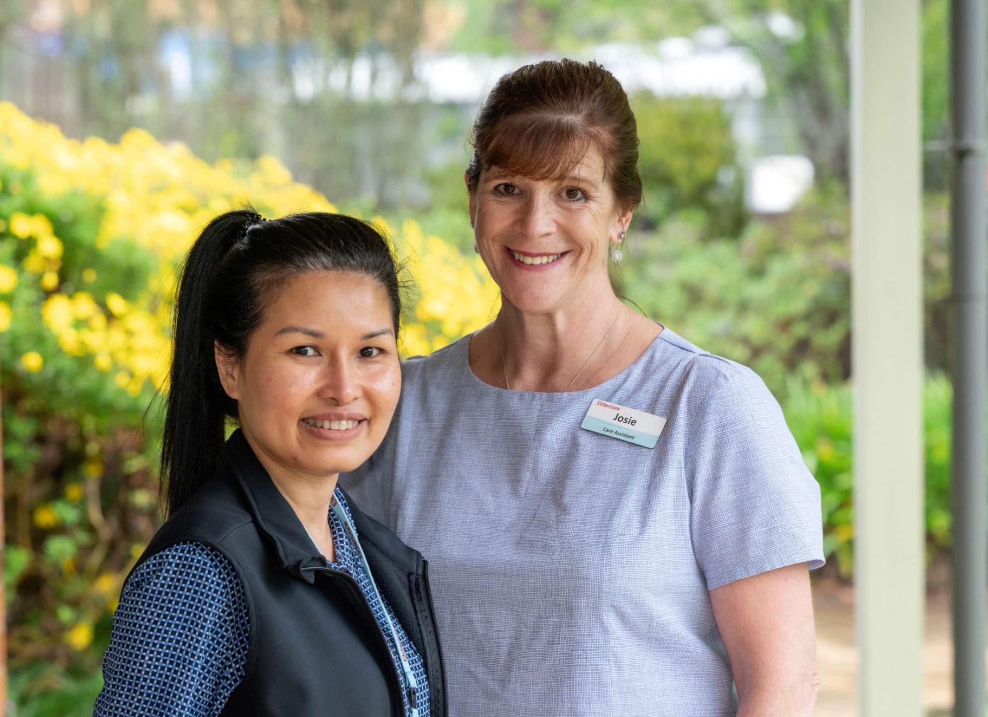 Eldercare Sash Ferguson staff members smiling at the camera.