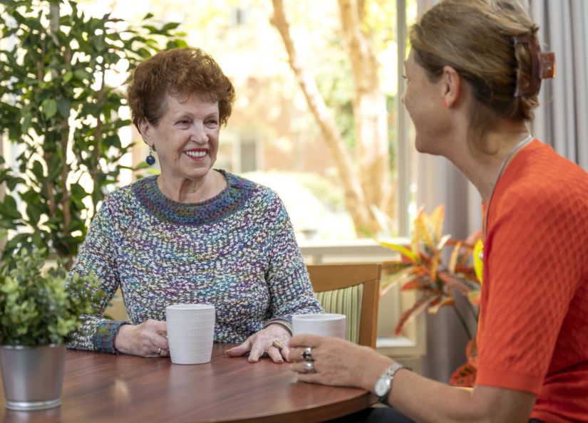 Eldercare Seaford resident speaking with a spiritual care practitioner.