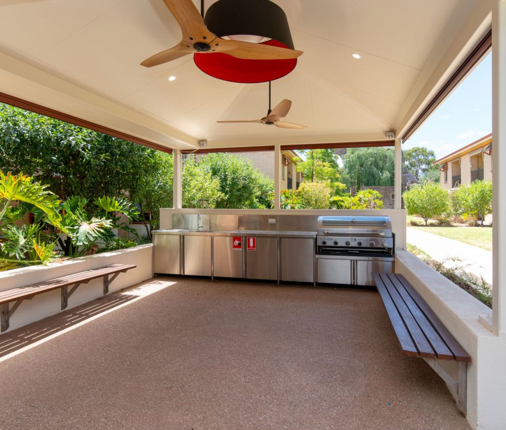 Eldercare College Green Retirement Living outdoor entertaining area.